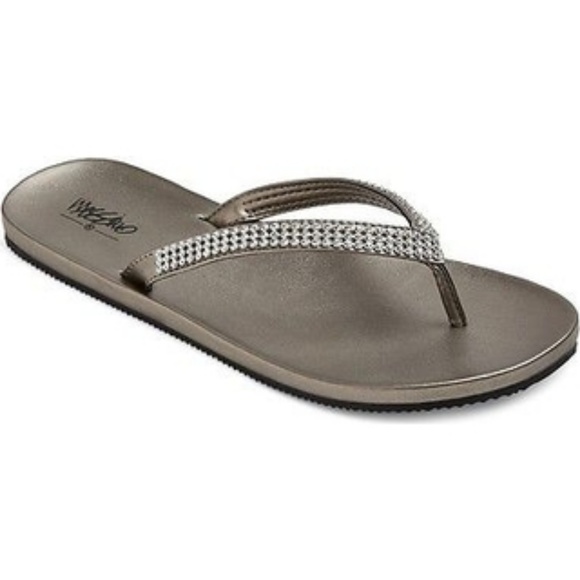 Mossimo Supply Co. Shoes - Mossimo Silver Rhinestone Flip Flop Sandals